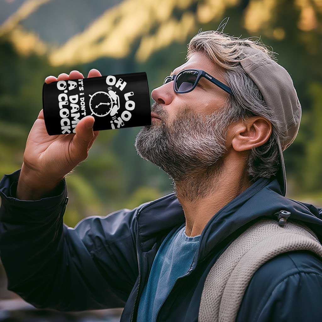 Funny Retirement Gifts 4 in 1 Can Cooler Tumbler Oh Look Its I Dont Give a Damn O Clock Retired Coworker Gag Gifts