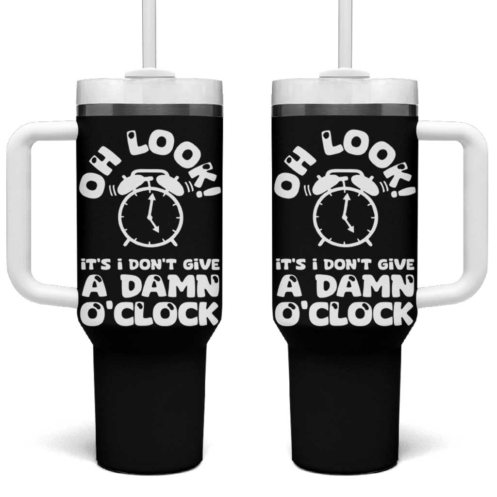 Funny Retirement Gifts Tumbler With Handle Oh Look Its I Dont Give a Damn O Clock Retired Coworker Gag Gifts