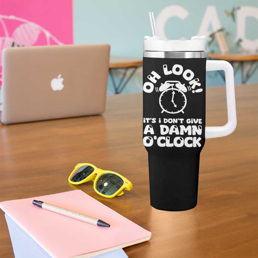 Funny Retirement Gifts Tumbler With Handle Oh Look Its I Dont Give a Damn O Clock Retired Coworker Gag Gifts