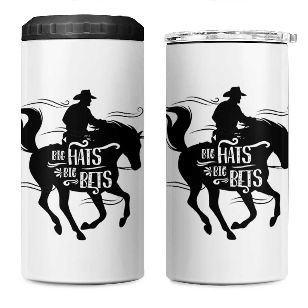 Funny Horse Racing 4 in 1 Can Cooler Tumbler Big Hats Big Bets Derby Party