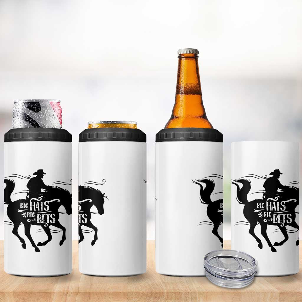 Funny Horse Racing 4 in 1 Can Cooler Tumbler Big Hats Big Bets Derby Party