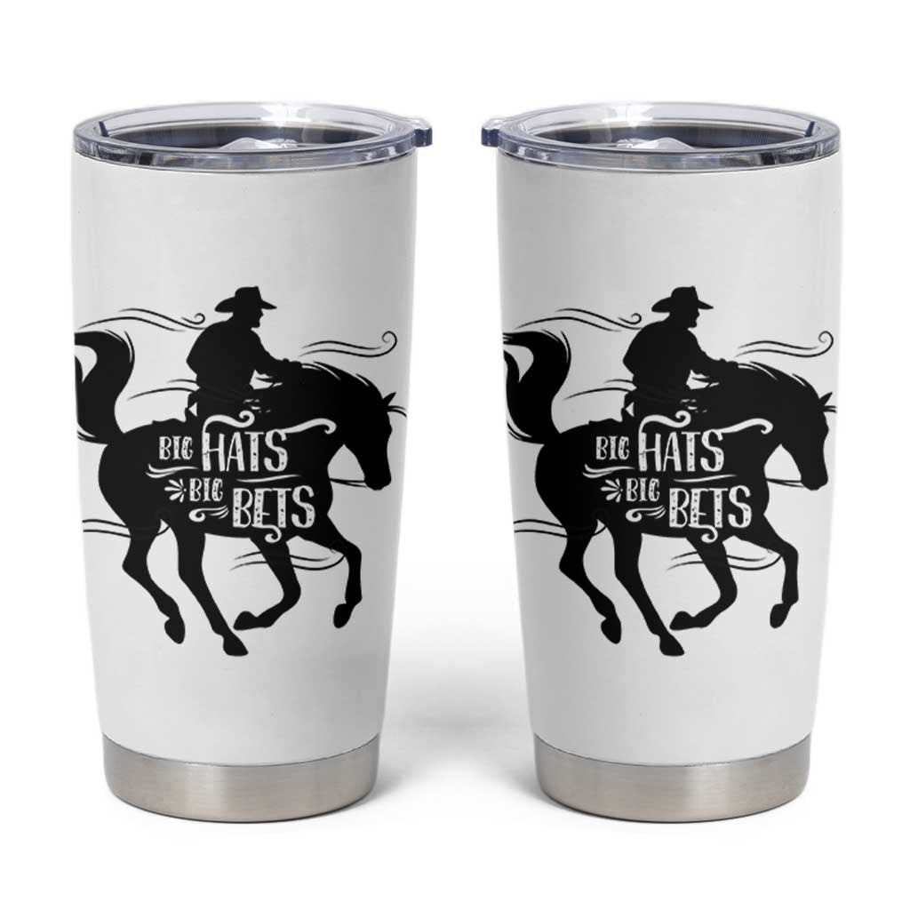 Funny Horse Racing Tumbler Cup Big Hats Big Bets Derby Party