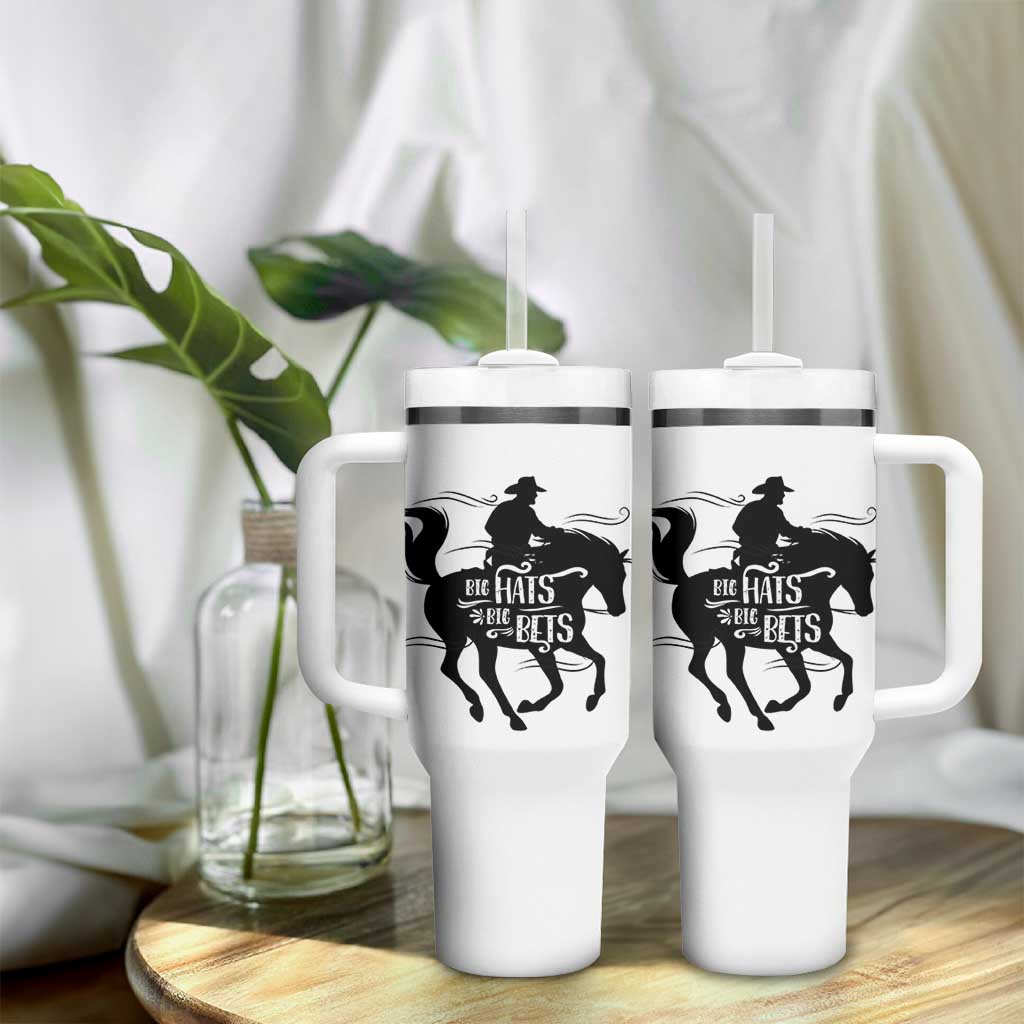 Funny Horse Racing Tumbler With Handle Big Hats Big Bets Derby Party