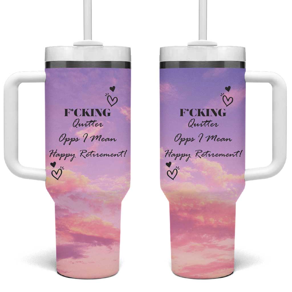Funny Quitter Job Tumbler With Handle Opps I Mean Happy Retirement - Wonder Print Shop