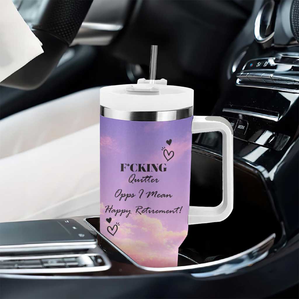 Funny Quitter Job Tumbler With Handle Opps I Mean Happy Retirement - Wonder Print Shop