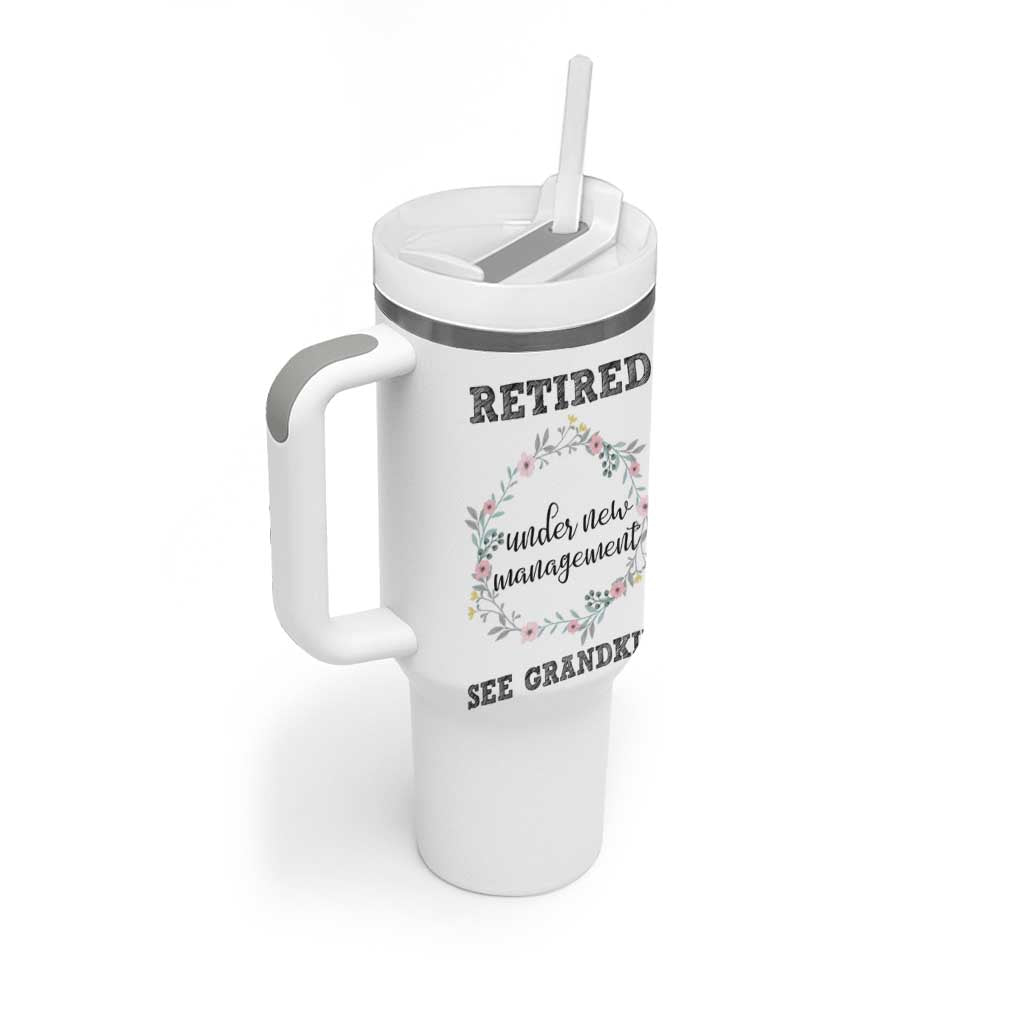 Funny Retirement Gifts for Women Tumbler With Handle Retired Under New Management See Grandkids - Wonder Print Shop