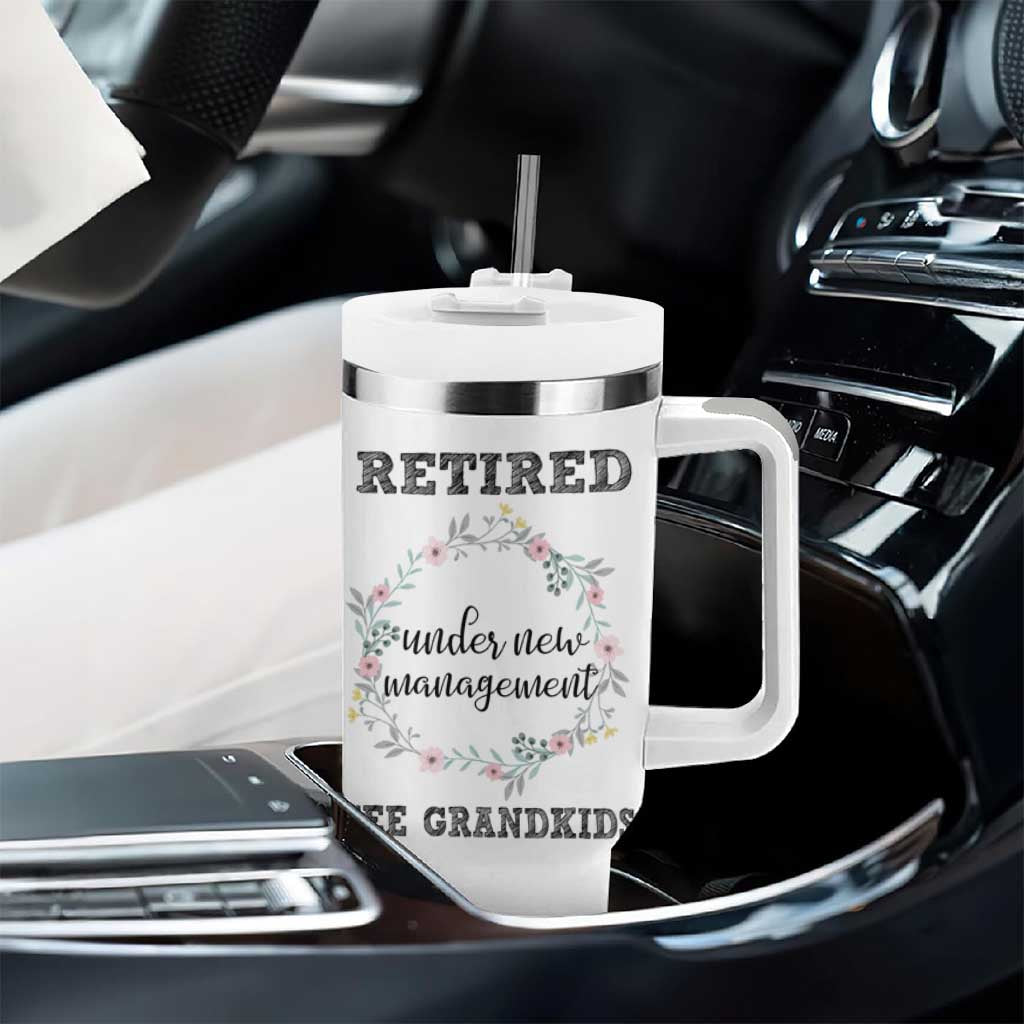 Funny Retirement Gifts for Women Tumbler With Handle Retired Under New Management See Grandkids - Wonder Print Shop