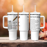 Funny Dads Favorite Sayings Tumbler With Handle Dadisms Written in a Top Ten List - Wonder Print Shop