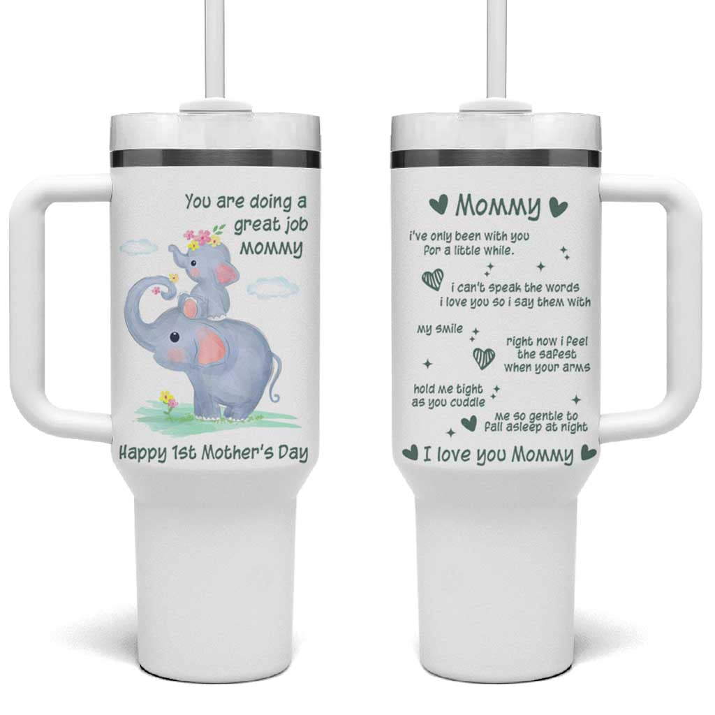 New Mom Tumbler With Handle Happy 1st Mother's Day Gifts for First Time Mothers - Wonder Print Shop