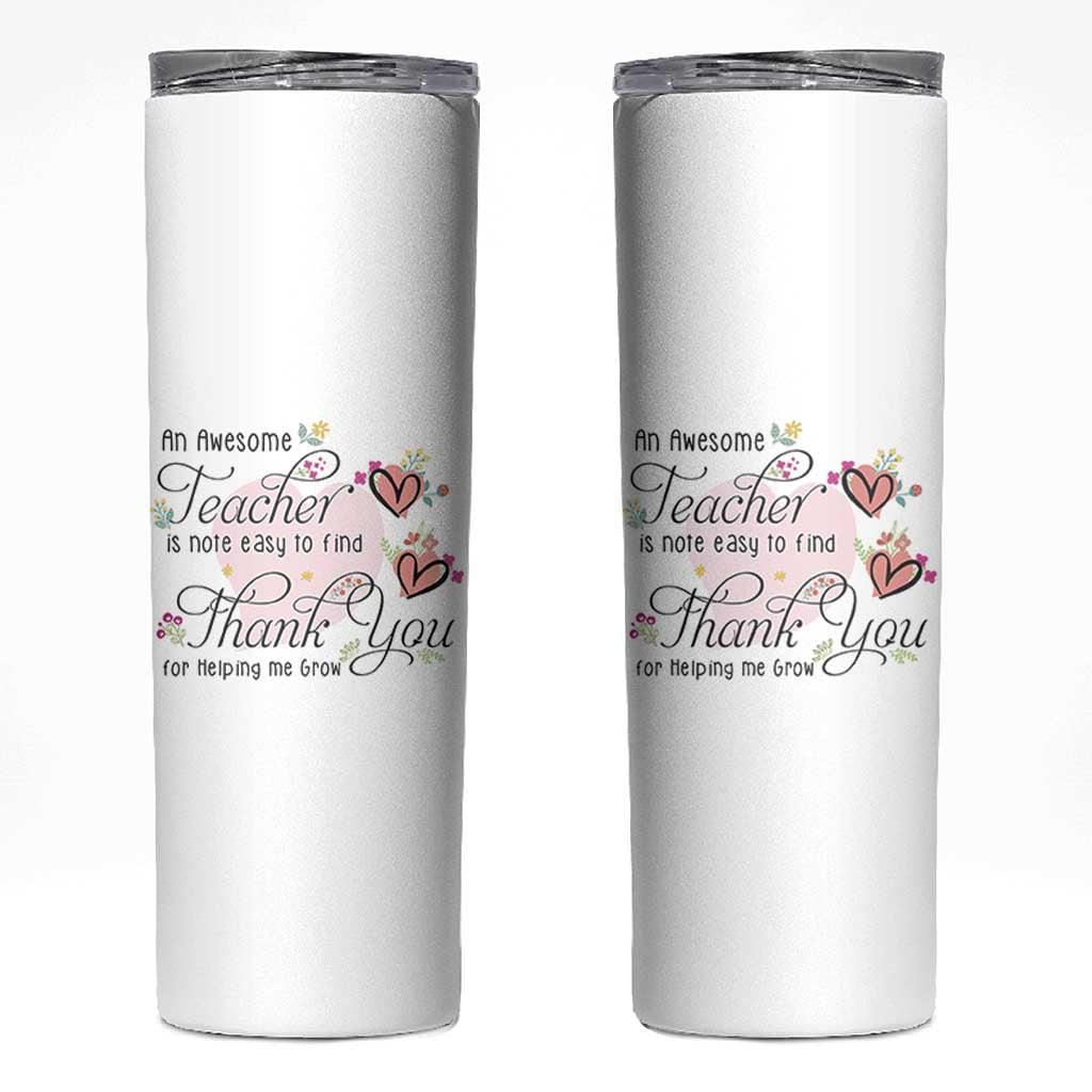 Best Teacher Appreciation Gifts Skinny Tumbler Thank You For Helping Me Grow