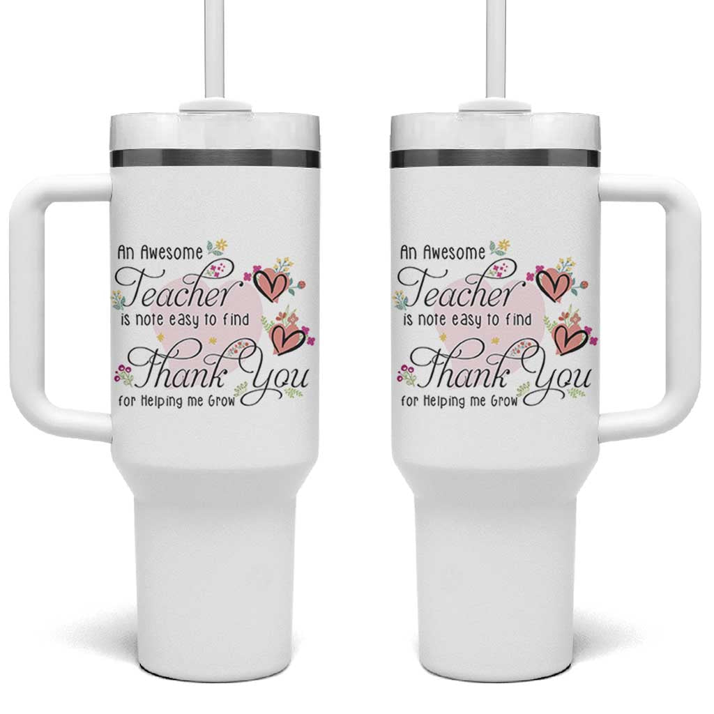 Best Teacher Appreciation Gifts Tumbler With Handle Thank You For Helping Me Grow