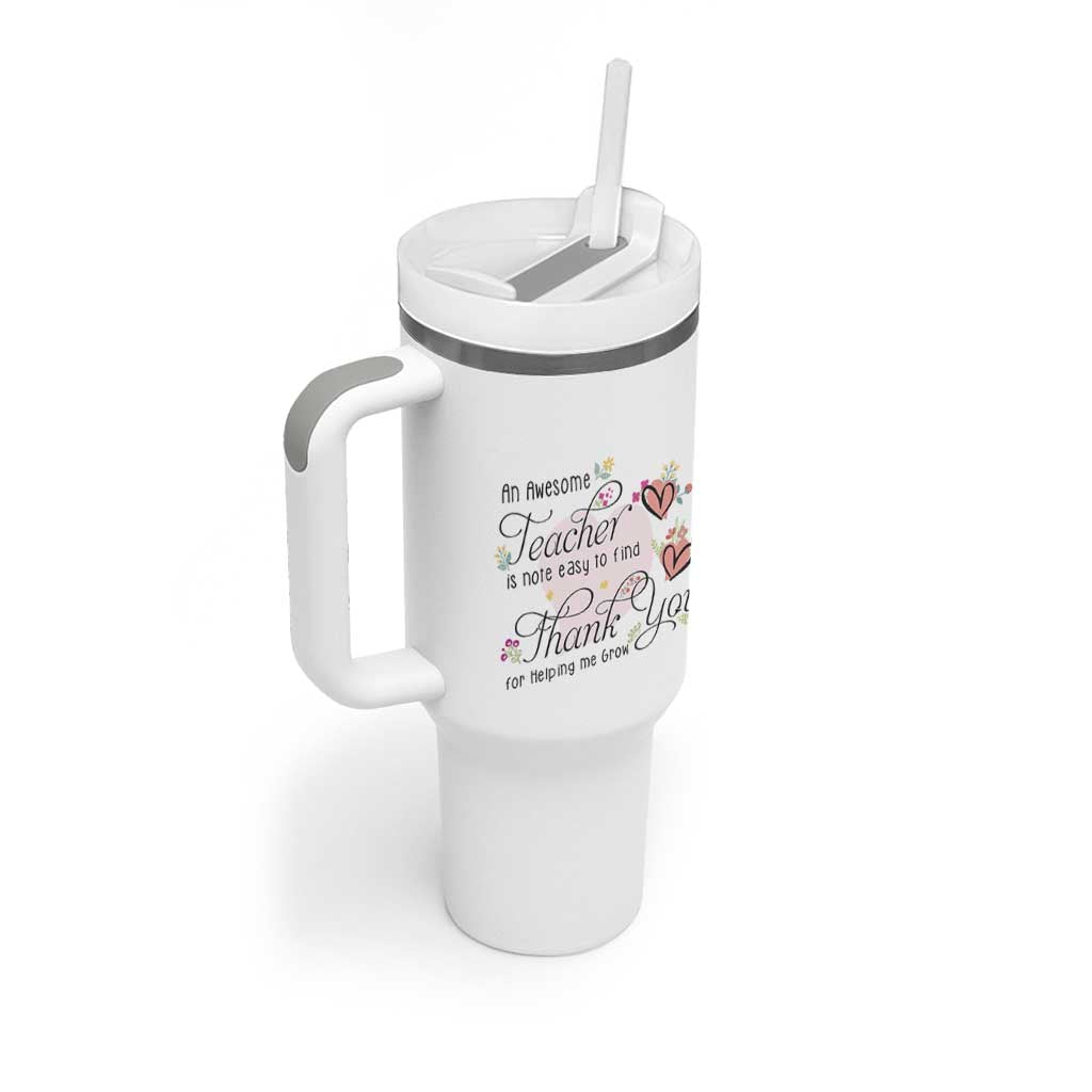 Best Teacher Appreciation Gifts Tumbler With Handle Thank You For Helping Me Grow