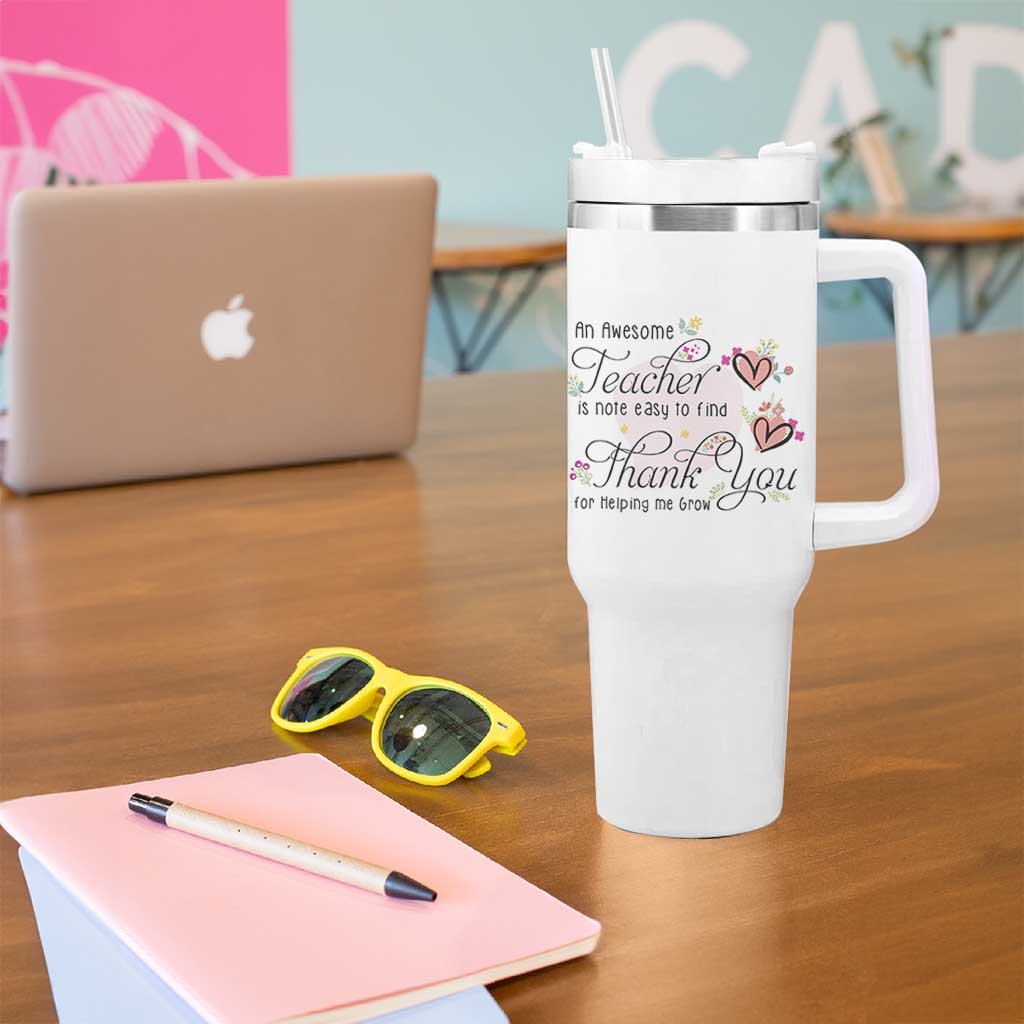 Best Teacher Appreciation Gifts Tumbler With Handle Thank You For Helping Me Grow