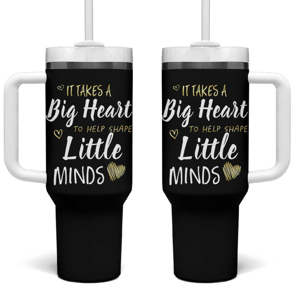 Teacher Tumbler With Handle It Takes a Big Heart Teachers Day Graduation Gifts
