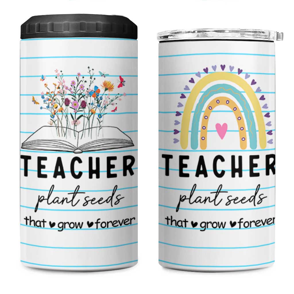 Best Teacher Appreciation Gifts 4 in 1 Can Cooler Tumbler Helping Little Minds Grow Forever