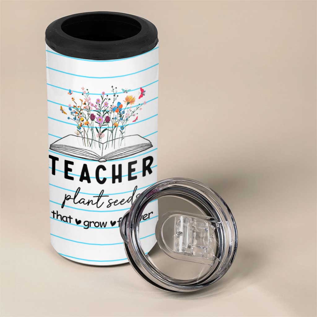 Best Teacher Appreciation Gifts 4 in 1 Can Cooler Tumbler Helping Little Minds Grow Forever