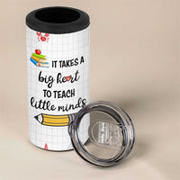 Teacher 4 in 1 Can Cooler Tumbler It Takes a Big Heart Cute Teachers Day Graduation Gifts