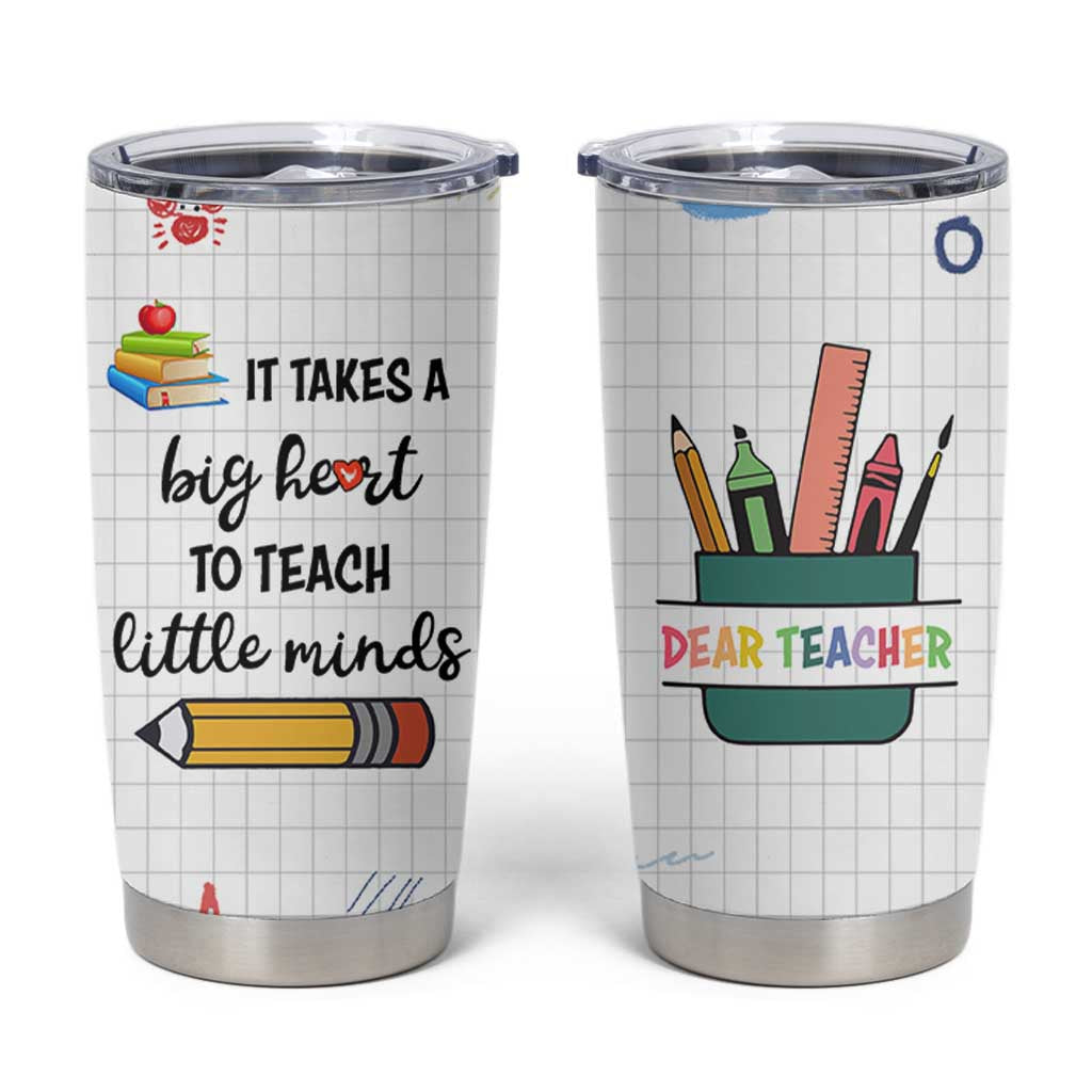 Teacher Tumbler Cup It Takes a Big Heart Cute Teachers Day Graduation Gifts