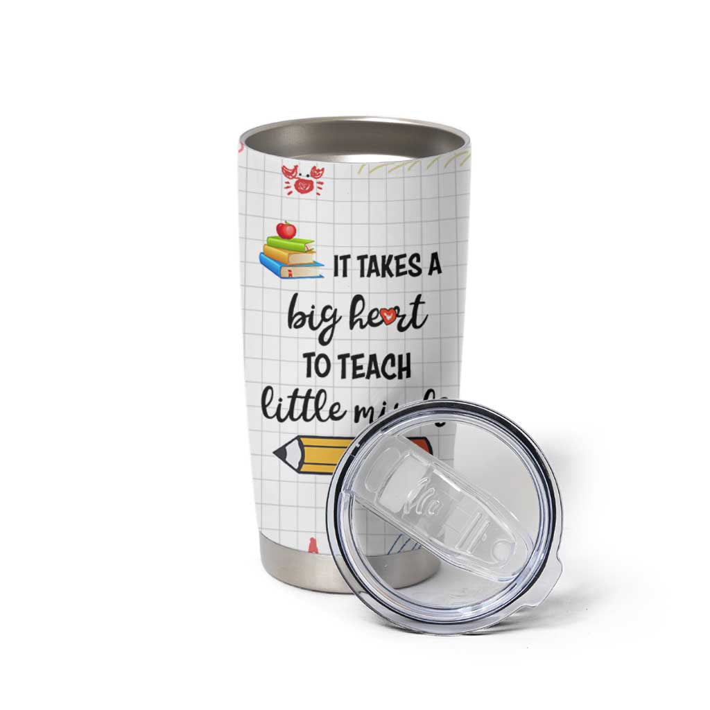 Teacher Tumbler Cup It Takes a Big Heart Cute Teachers Day Graduation Gifts