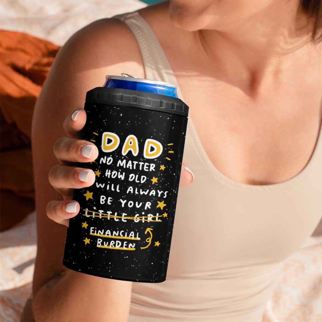 Funny Girl Dad 4 in 1 Can Cooler Tumbler I Will Always Be Your Financial Burden Dad Gifts From Daughter