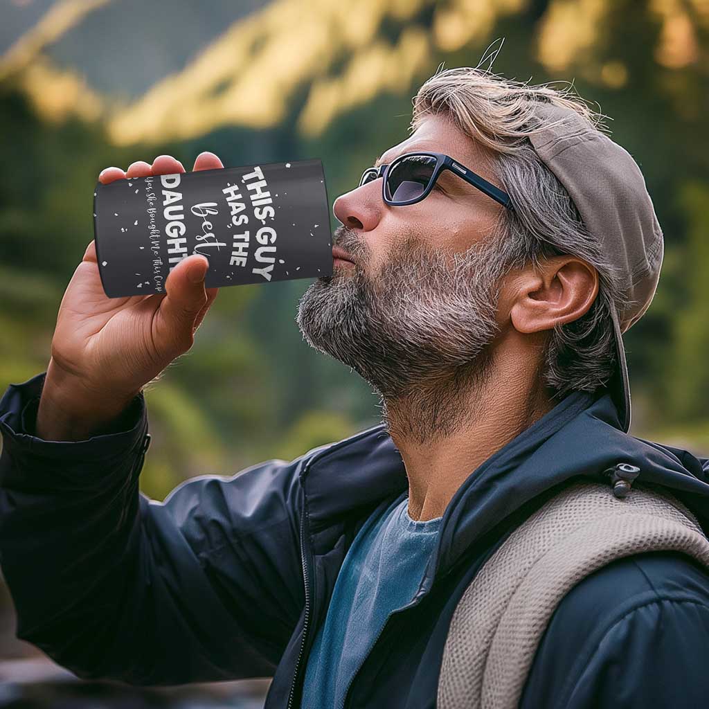 Funny Dad Gifts From Daughter 4 in 1 Can Cooler Tumbler This Guy Has The Best Step Daughter Fathers Day