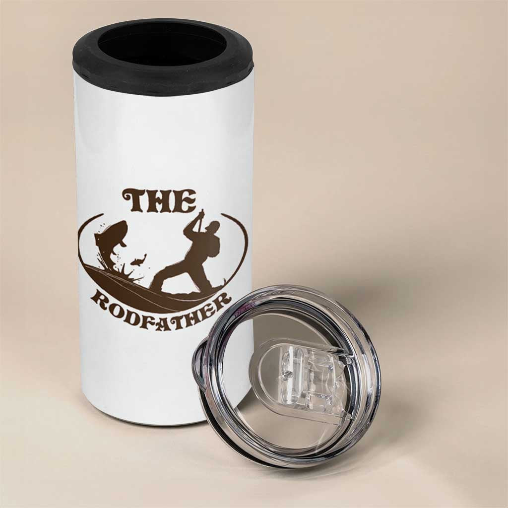 The Rod Father 4 in 1 Can Cooler Tumbler Rodfather Funny Dad Fishing Gifts Fathers Day