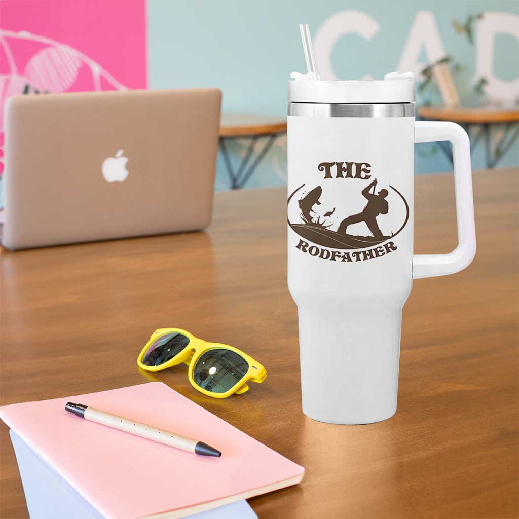 The Rod Father Tumbler With Handle Rodfather Funny Dad Fishing Gifts Fathers Day