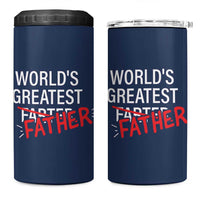 Funny Father's Day Gift For Dad 4 in 1 Can Cooler Tumbler World's Best Farter I Mean Father