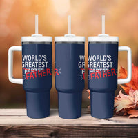 Funny Father's Day Gift For Dad Tumbler With Handle World's Best Farter I Mean Father