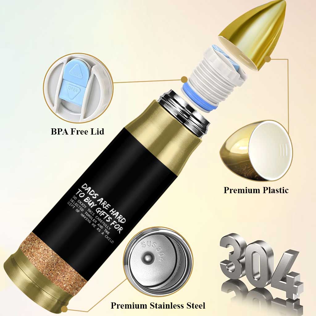 Funny Father's Day Gift For Dad Bullet Tumbler Christmas Birthday Gifts From Daughter Son