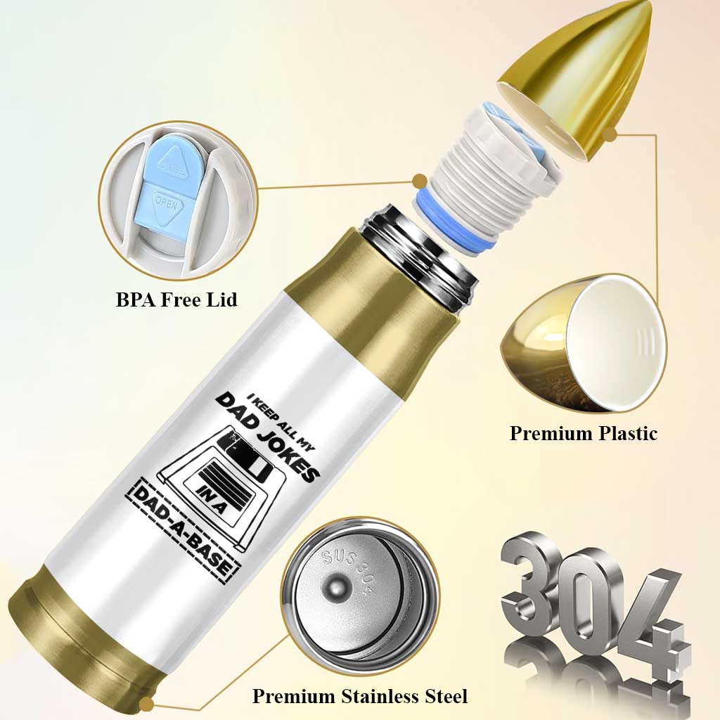 Funny Dad Joke Bullet Tumbler Dad-a-Base Father's Day Gift For Dad