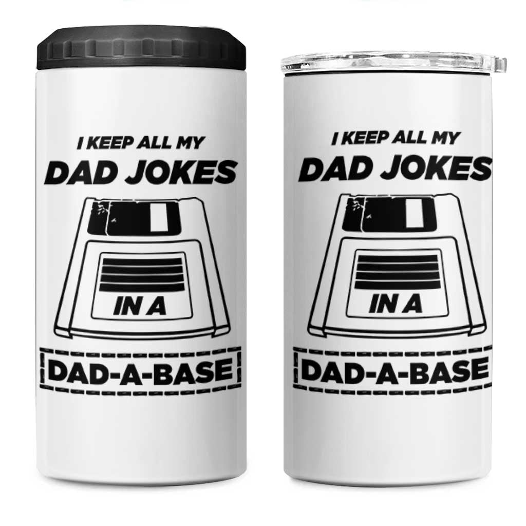 Funny Dad Joke 4 in 1 Can Cooler Tumbler Dad-a-Base Father's Day Gift For Dad