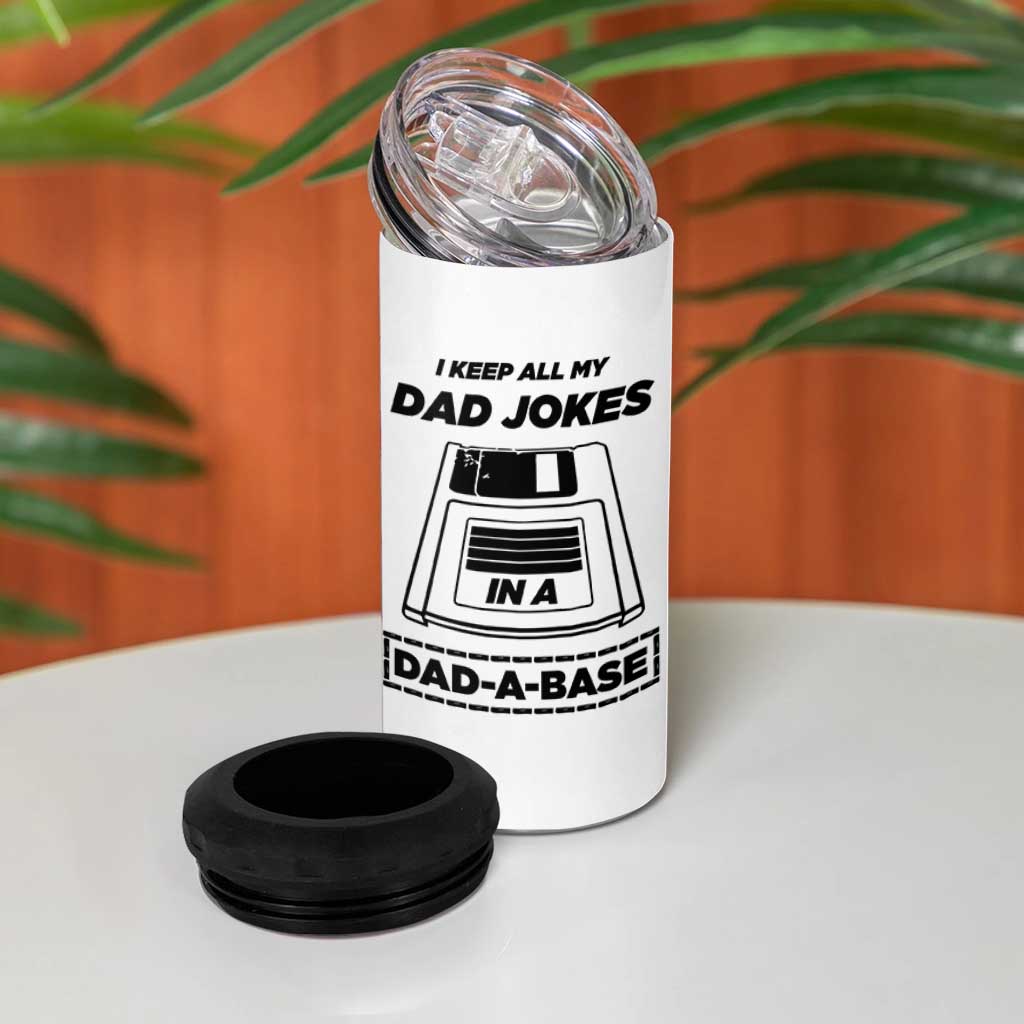 Funny Dad Joke 4 in 1 Can Cooler Tumbler Dad-a-Base Father's Day Gift For Dad