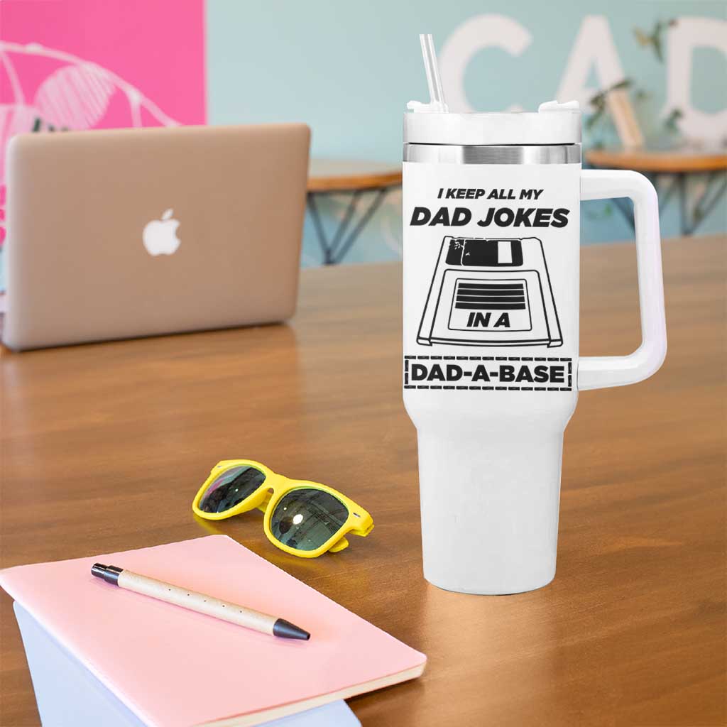 Funny Dad Joke Tumbler With Handle Dad-a-Base Father's Day Gift For Dad