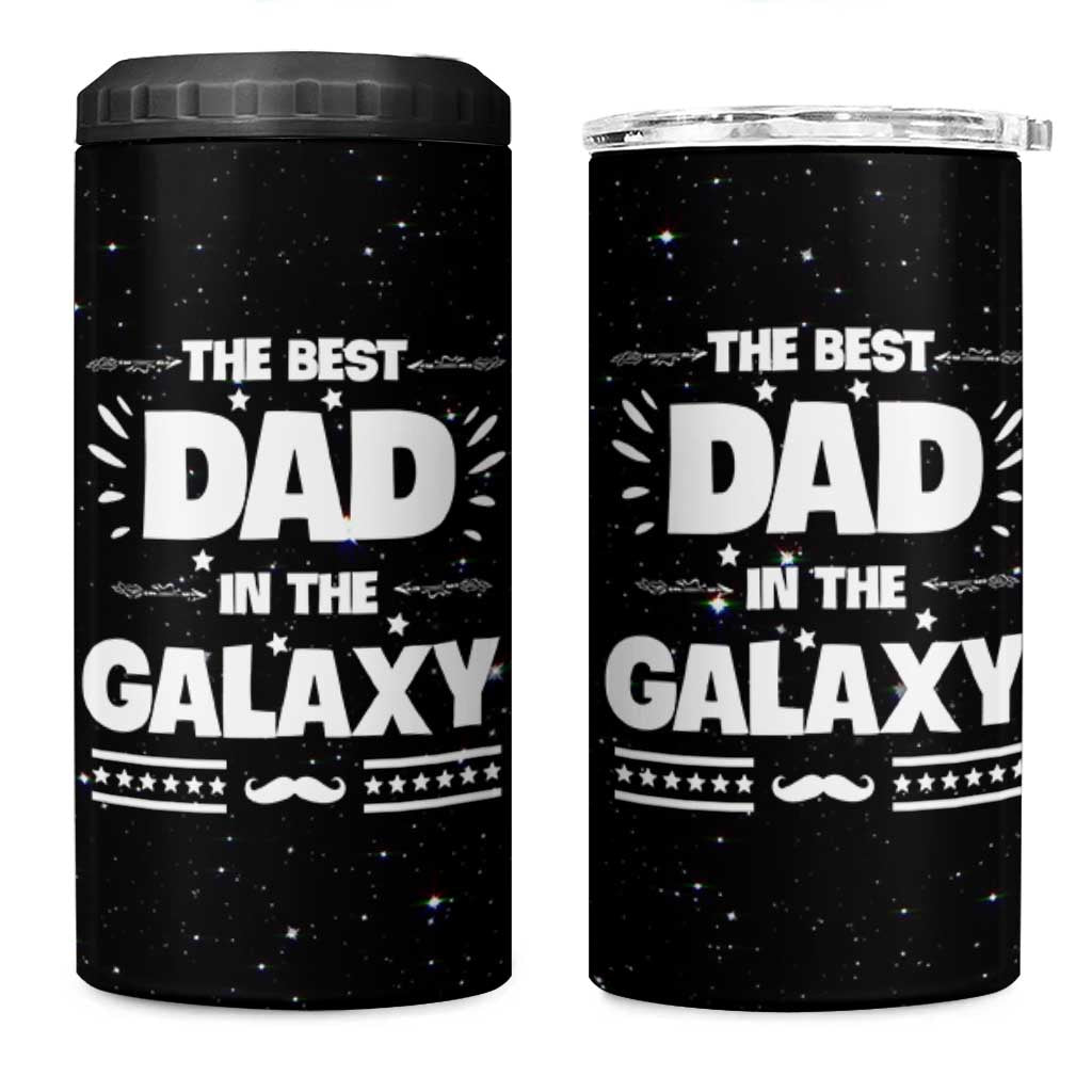 Funny Father's Day Gift For Dad 4 in 1 Can Cooler Tumbler Best Dad In The Galaxy Christmas Birthday Gifts