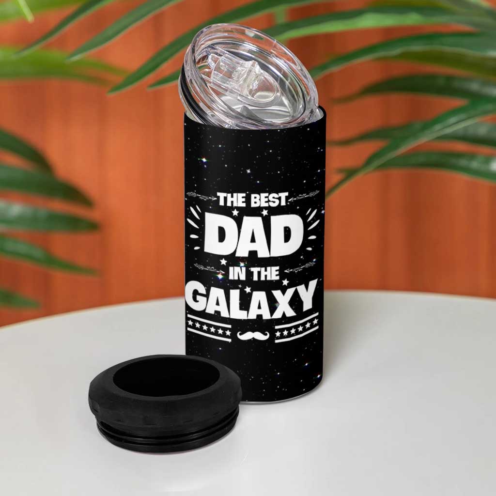 Funny Father's Day Gift For Dad 4 in 1 Can Cooler Tumbler Best Dad In The Galaxy Christmas Birthday Gifts