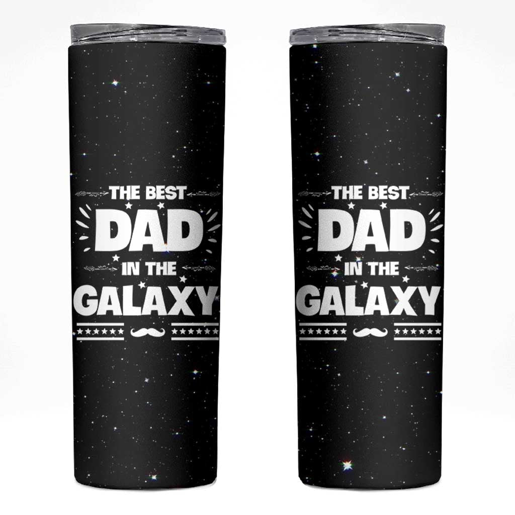 Funny Father's Day Gift For Dad Skinny Tumbler Best Dad In The Galaxy Christmas Birthday Gifts