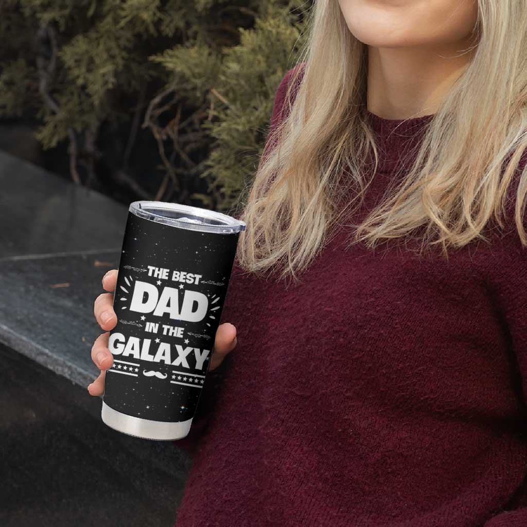 Funny Father's Day Gift For Dad Tumbler Cup Best Dad In The Galaxy Christmas Birthday Gifts
