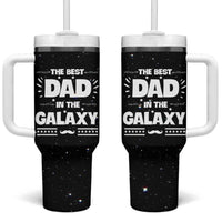 Funny Father's Day Gift For Dad Tumbler With Handle Best Dad In The Galaxy Christmas Birthday Gifts