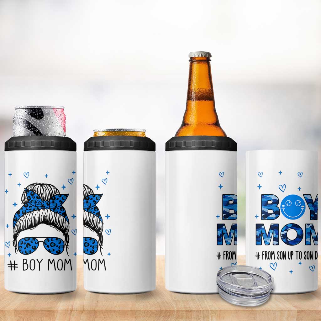 Boy Mom 4 in 1 Can Cooler Tumbler First Mothers Day Gifts for New Moms Boy Mama