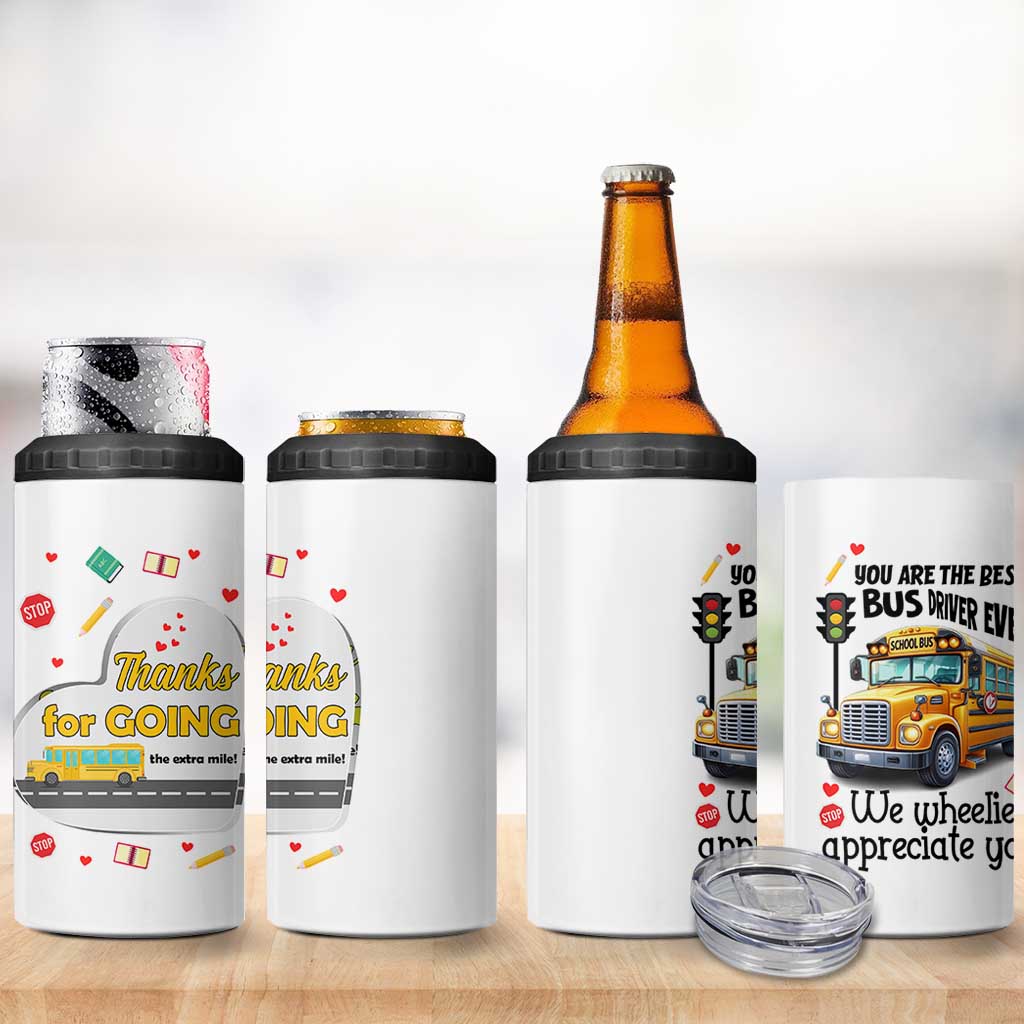 Bus Driver Gifts 4 in 1 Can Cooler Tumbler School Bus Driver Christmas Appreciation Retired Drivers Gift