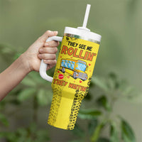 Best Bus Driver Ever Appreciation Tumbler With Handle They See Me Rollin They Waiting Job Pride - Wonder Print Shop