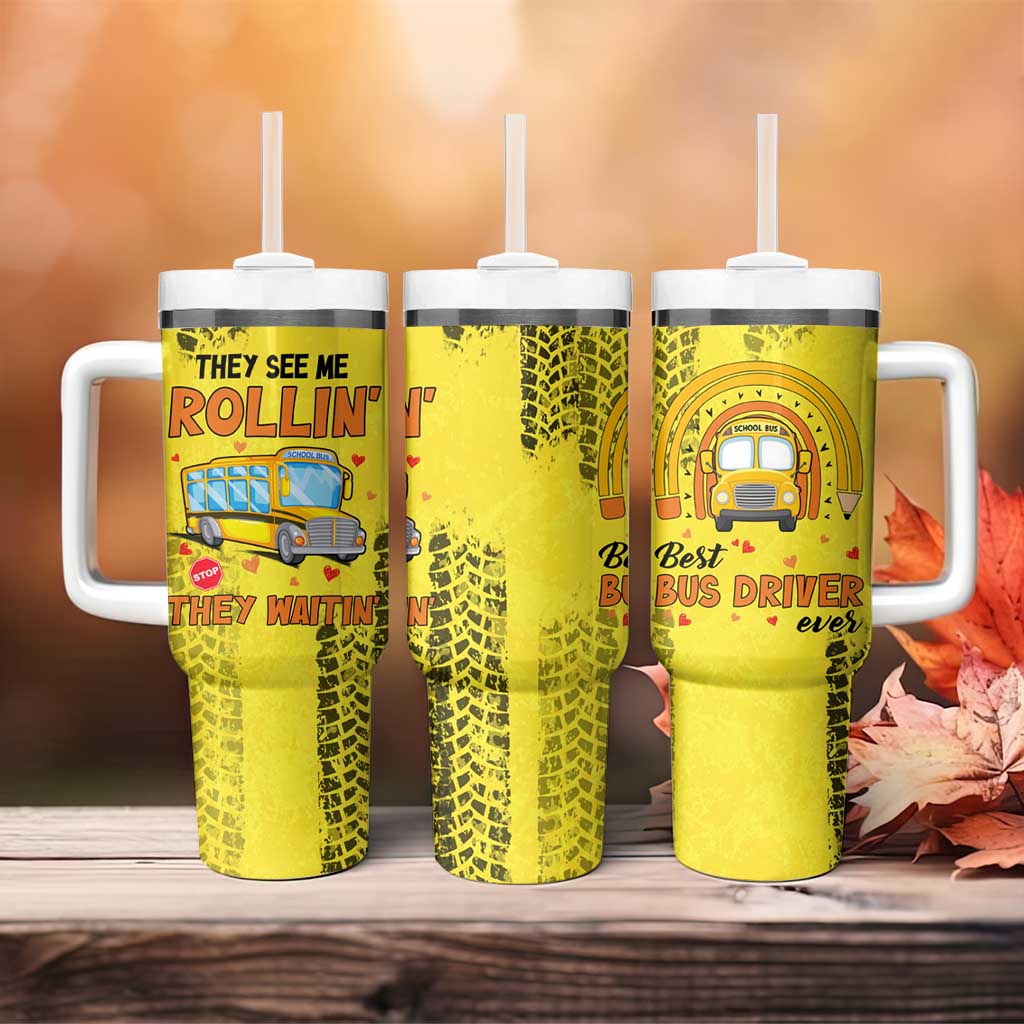 Best Bus Driver Ever Appreciation Tumbler With Handle They See Me Rollin They Waiting Job Pride - Wonder Print Shop