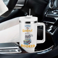 Funny Book Lovers Tumbler With Handle Sorry My Weekend Is All Booked - Wonder Print Shop