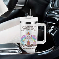 Funny Rude Unicorn Tumbler With Handle Back the F*ck up Sprinkle Tits Today Is Not the Day Shank You With My Horn - Wonder Print Shop