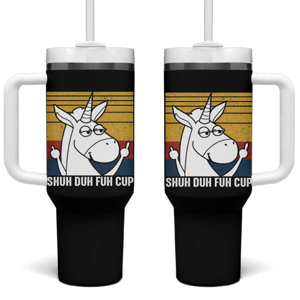 Funny Rude Tumbler With Handle Shu Duh Fuh Cup Funny Gag Gifts for Friend Coworker - Wonder Print Shop