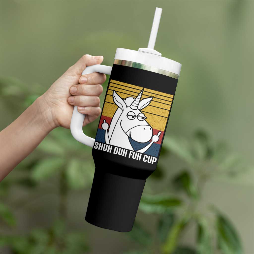 Funny Rude Tumbler With Handle Shu Duh Fuh Cup Funny Gag Gifts for Friend Coworker - Wonder Print Shop
