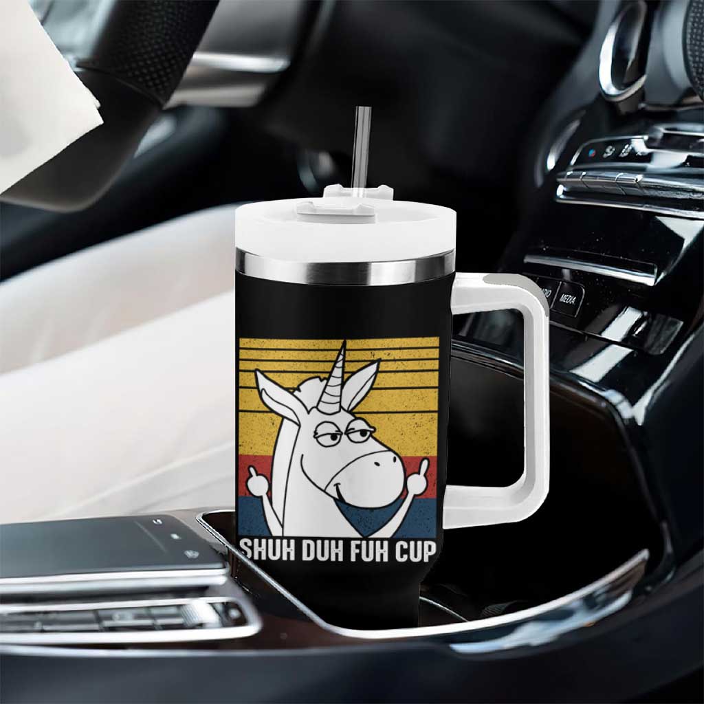 Funny Rude Tumbler With Handle Shu Duh Fuh Cup Funny Gag Gifts for Friend Coworker - Wonder Print Shop