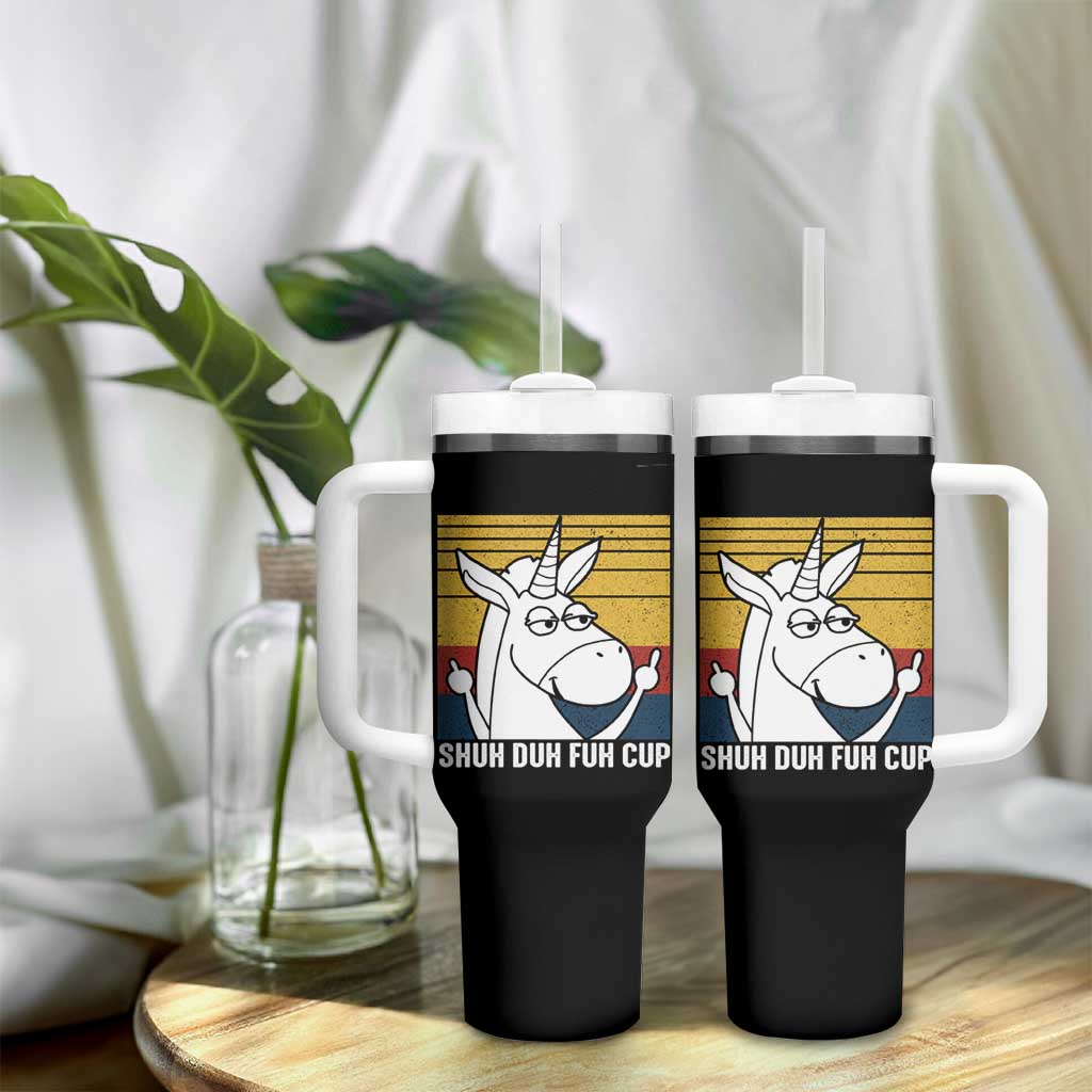 Funny Rude Tumbler With Handle Shu Duh Fuh Cup Funny Gag Gifts for Friend Coworker - Wonder Print Shop