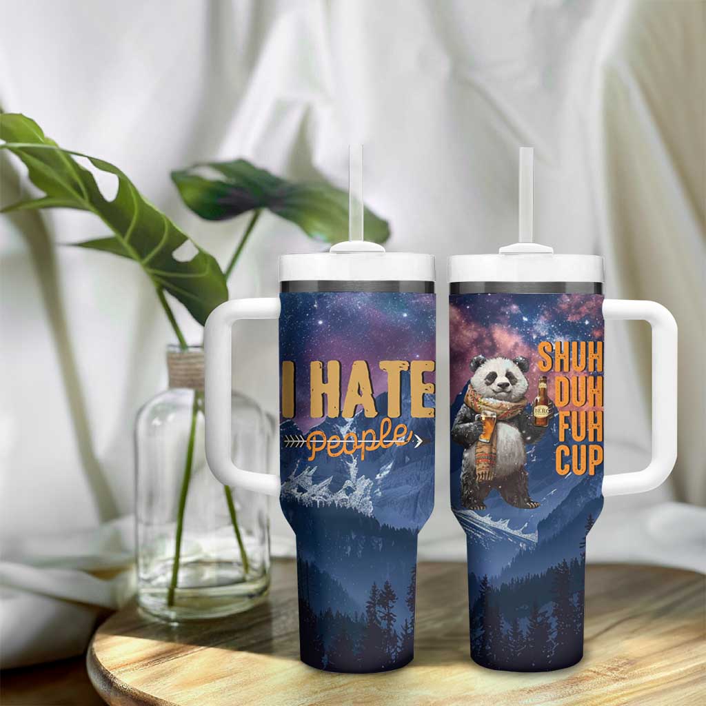 Funny Rude Bear Tumbler With Handle Shu Duh Fuh Cup I Hate People Funny Gag Gifts for Introverts - Wonder Print Shop